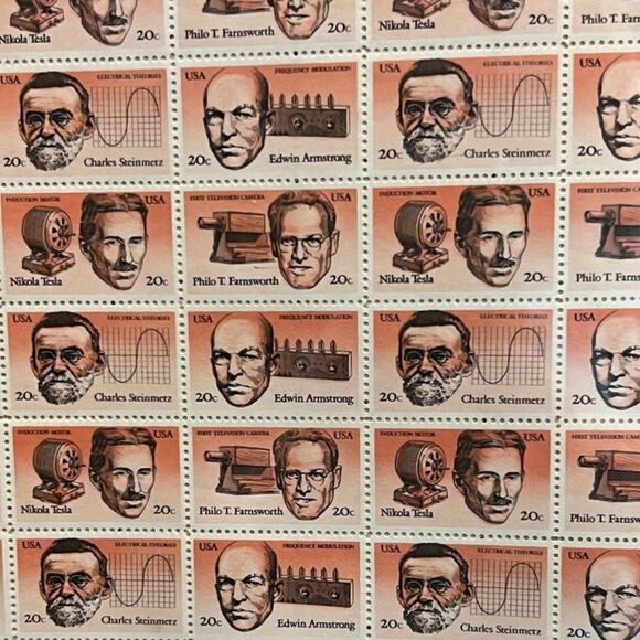 MNH 1983 Inventors Sheet of 50 20c Stamps Scott #1653-56 - Picture 1 of 2